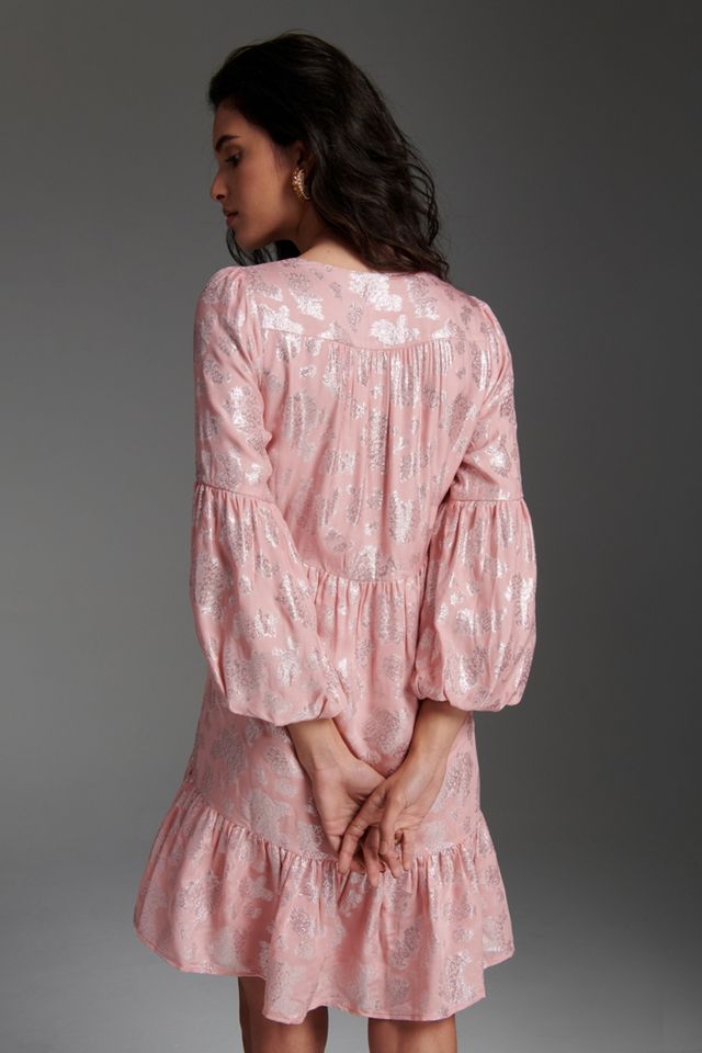 Robe courte à motif jacquard métallisé Masie #3
