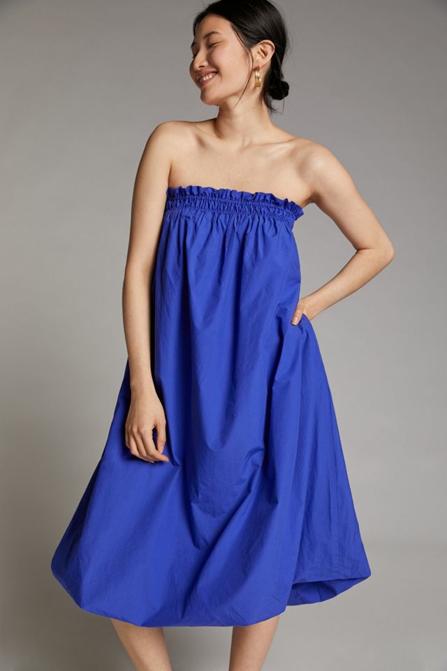 batwing sleeve midi dress 3/4 Batwing Sleeve Pleated Woven Midi Dress