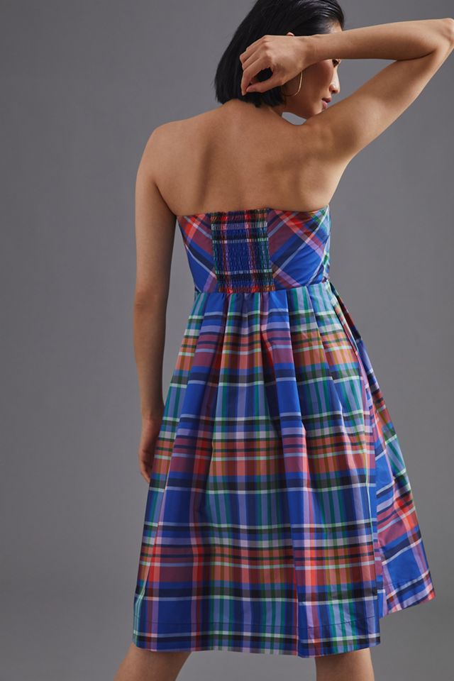 Maeve Plaid A-Line Mini Dress