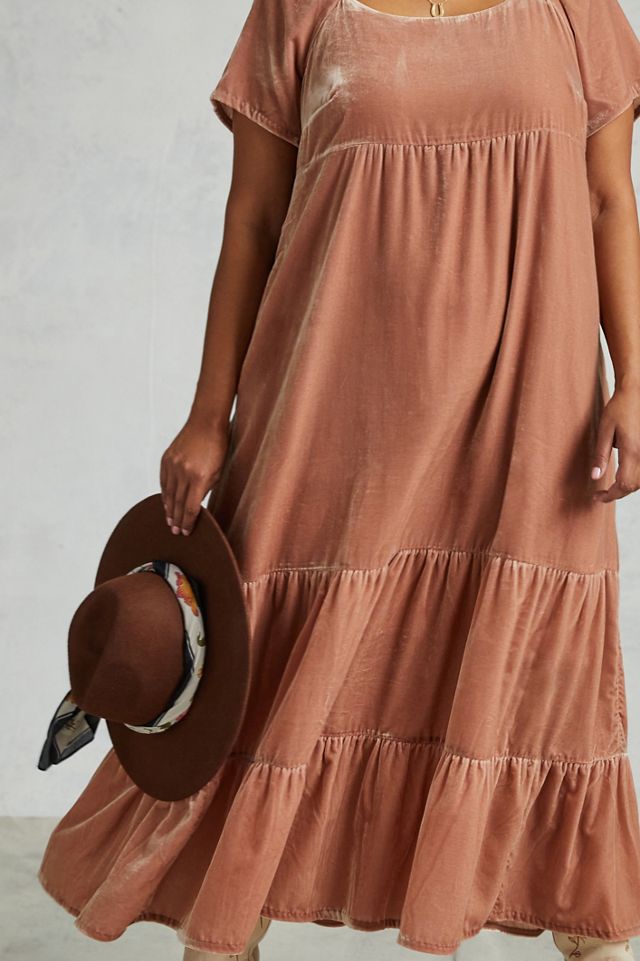 Velvet Empire Waist Midi Dress | Anthropologie