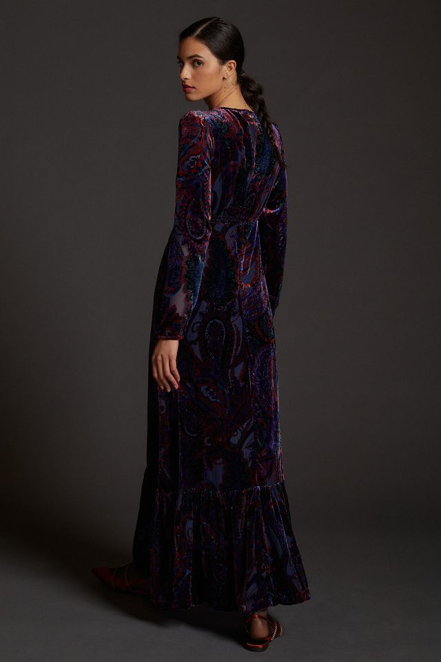 Velvet burnout sale maxi dress