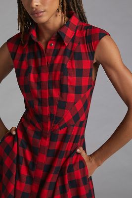 anthropologie maeve plaid dress