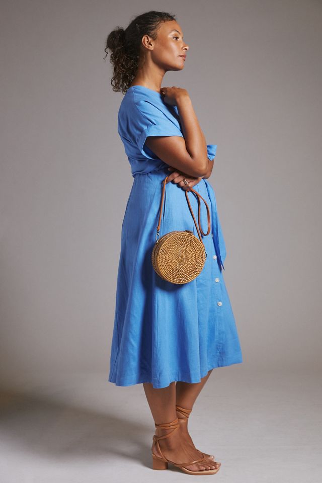 Maeve Gathered Midi Dress | Anthropologie
