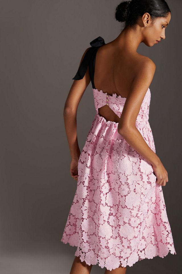 Maeve One-Shoulder Lace Mini Dress | Anthropologie