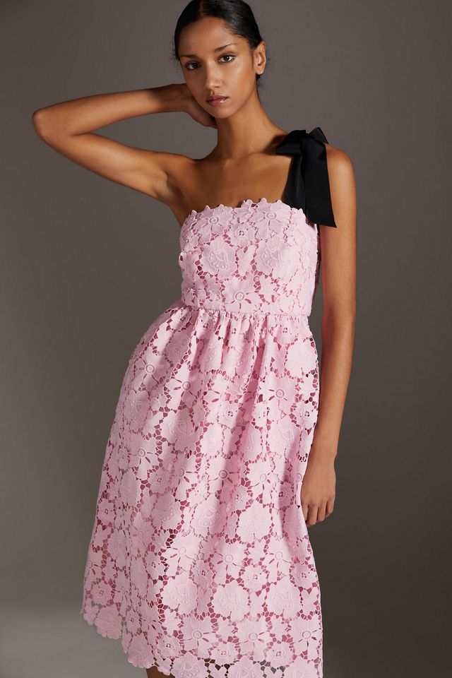 Maeve One-Shoulder Lace Mini Dress