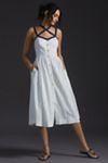 maeve strappy button front midi dress