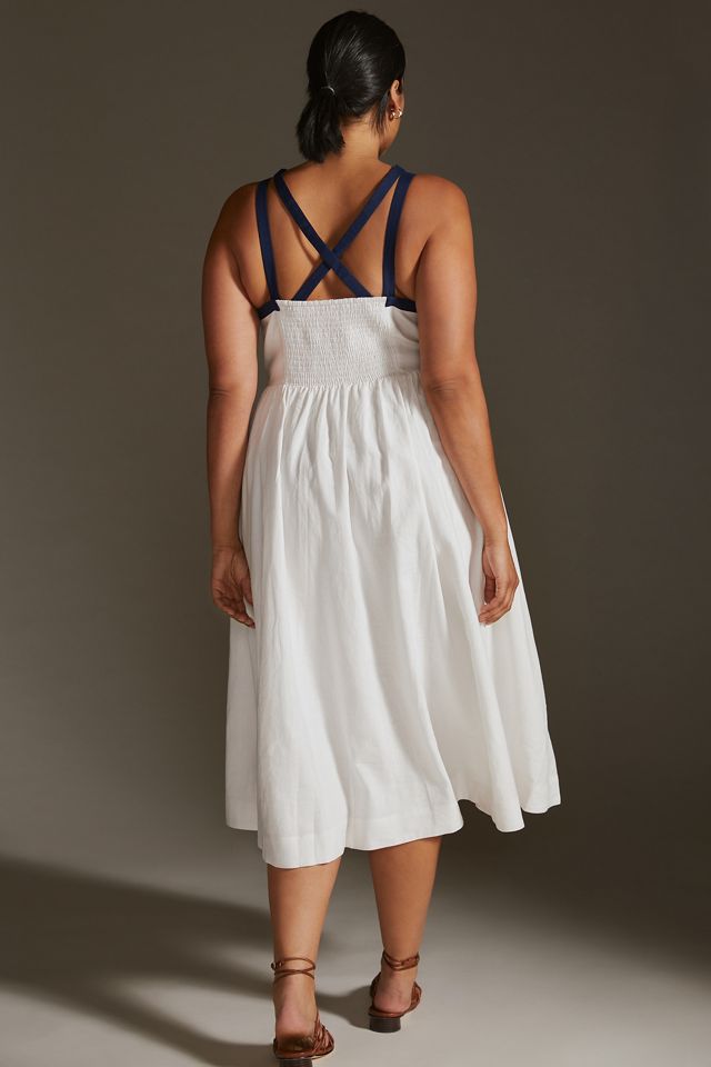 Maeve Strappy Button-Front Midi Dress #7