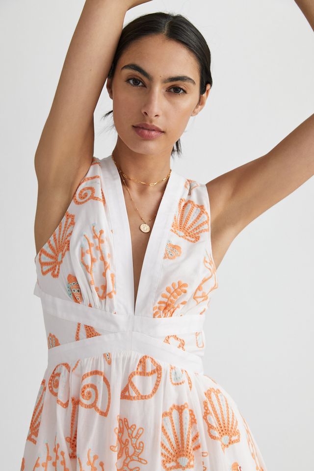 anthropologie maeve embroidered dress Maeve Embroidered V-Neck Mini Dress