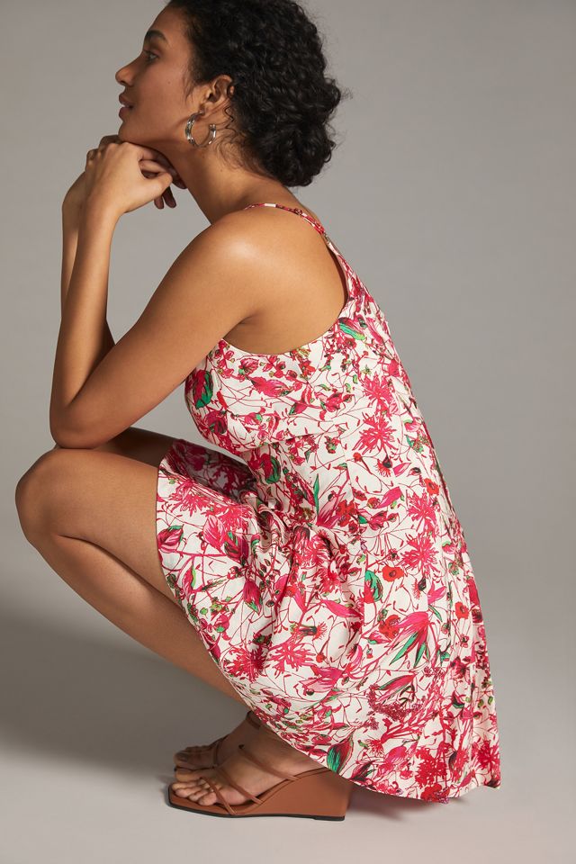 Pleated Printed Mini Dress #1