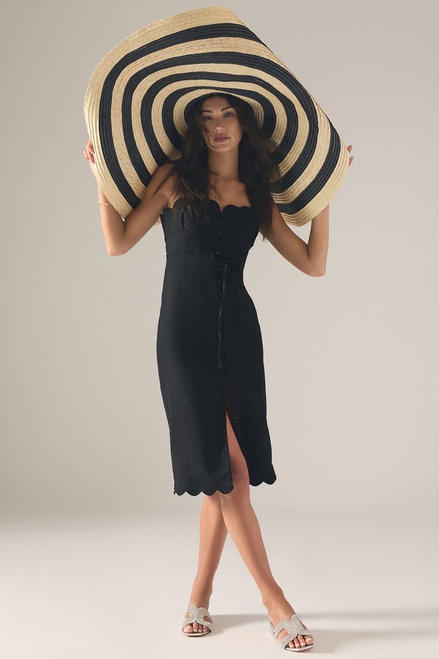 By Anthropologie Slim Scalloped Front-Slit Corset Dress #5