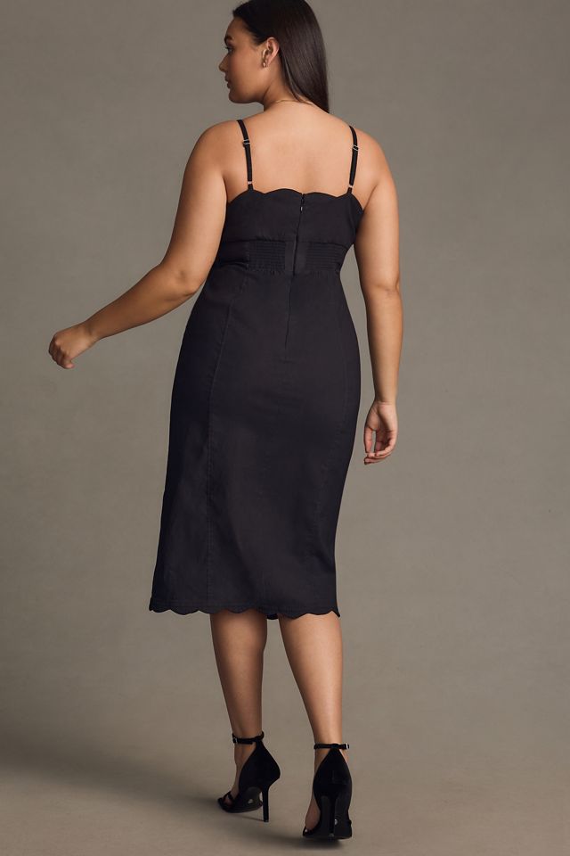 By Anthropologie Slim Scalloped Front-Slit Corset Dress #7