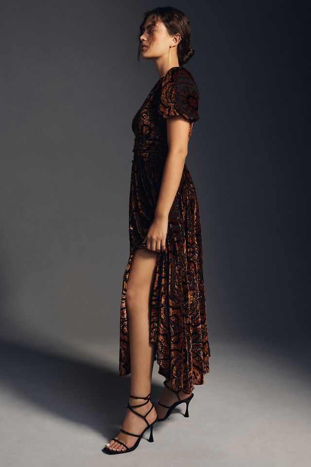 By Anthropologie Burnout Velvet Dress #2