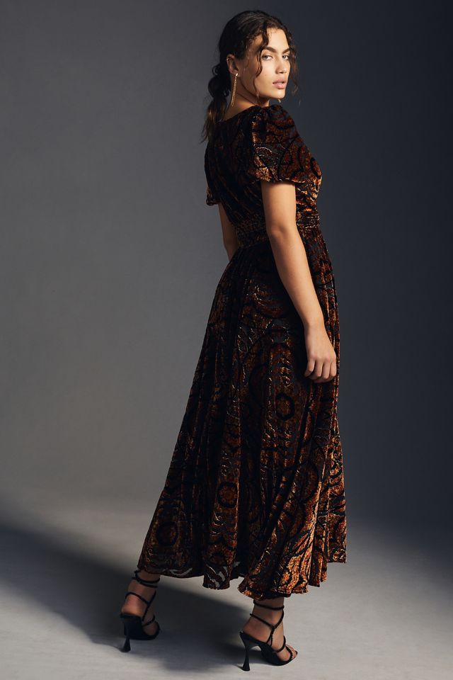 By Anthropologie Burnout Velvet Dress #3