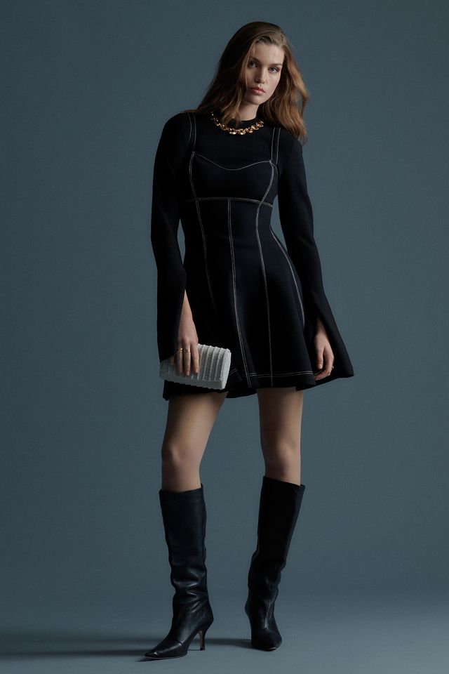 Maeve Contrast-Stitch Mini Dress #4