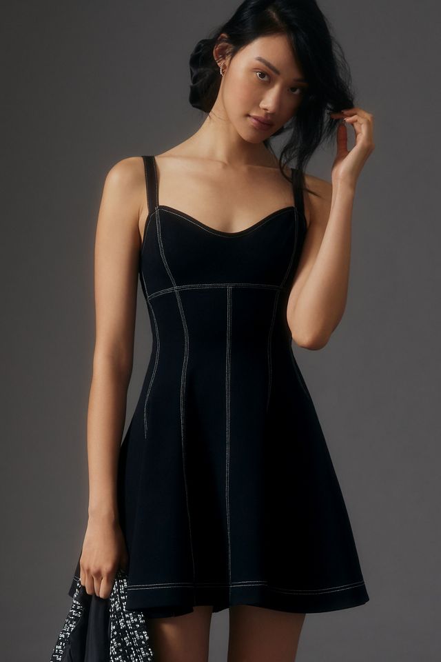 Maeve Contrast-Stitch Mini Dress #3