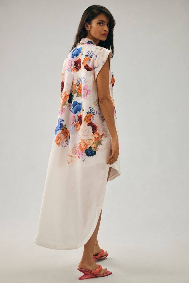 Maeve Floral High-Low Shirt Dress #1