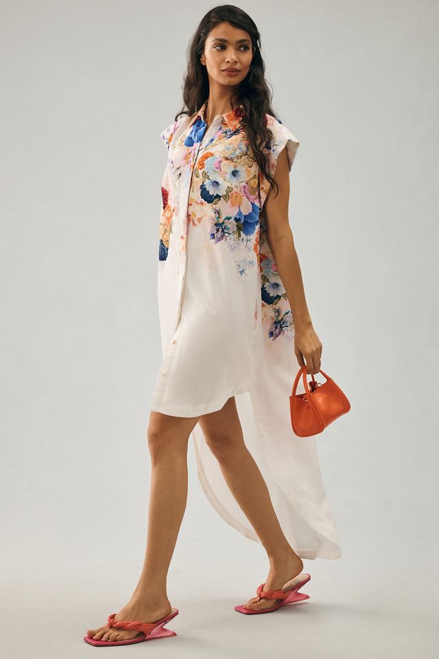 Maeve Floral High-Low Shirt Dress #3
