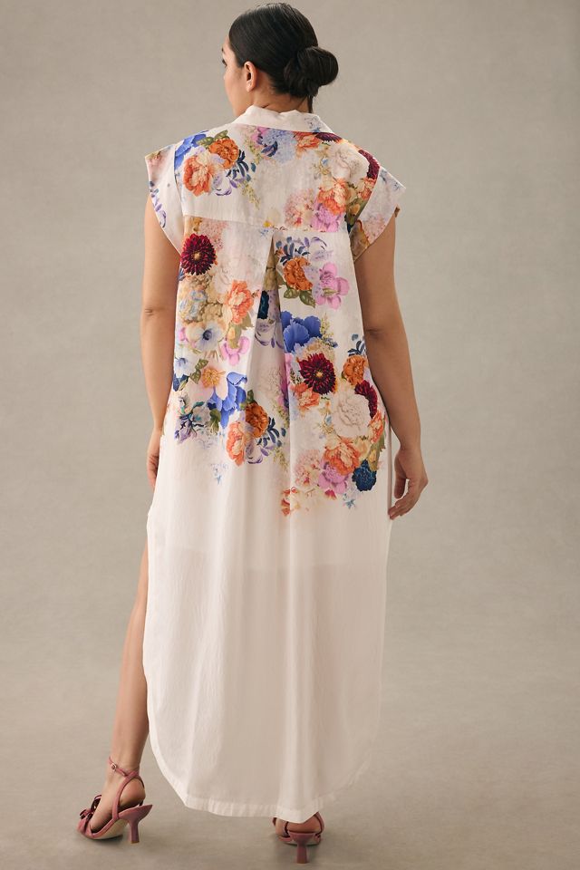 Maeve Floral High-Low Shirt Dress #8