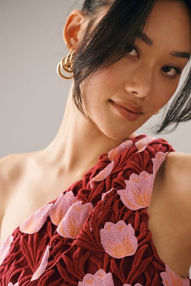 maeve one-shoulder printed mini dress Maeve One-Shoulder Printed Mini Dress