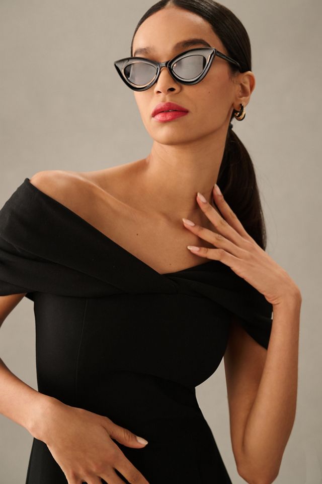 off the shoulder long sequin dress Dappled Sequin Off-Shoulder Ankle Gown