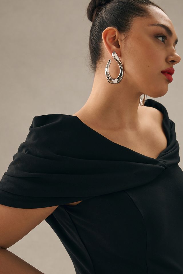 knee length dresses for ladies Off Shoulder Eyelet Midi Dress