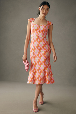 By Anthropologie Slim Sweetheart Dress In Pink