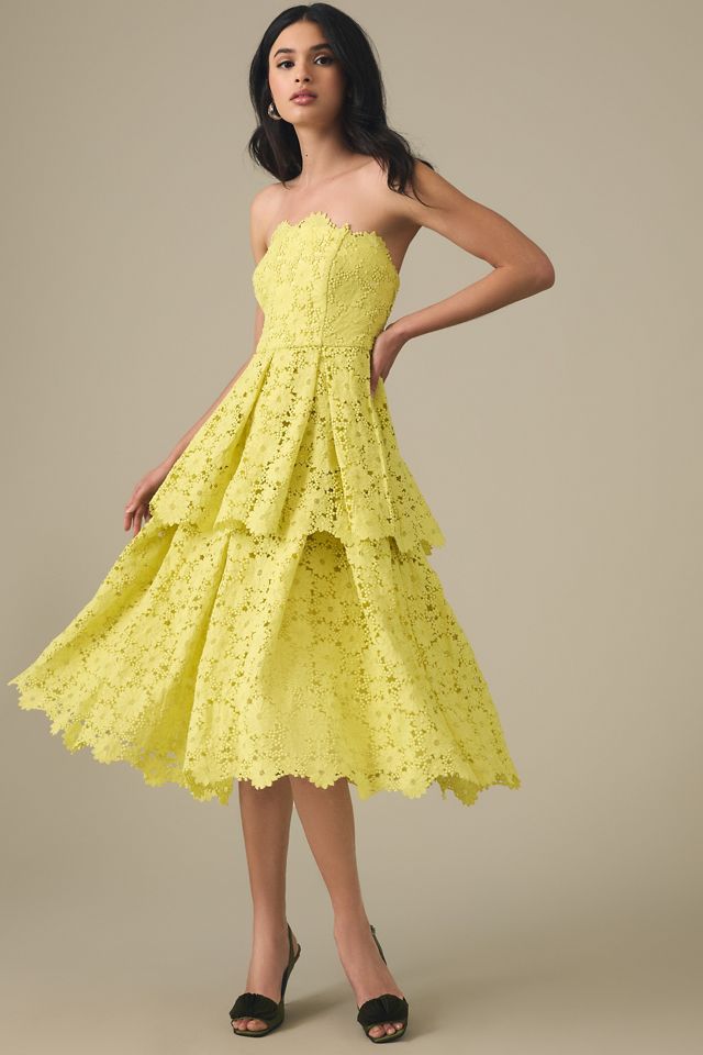Maeve Tiered Lace Eyelet Dress #1