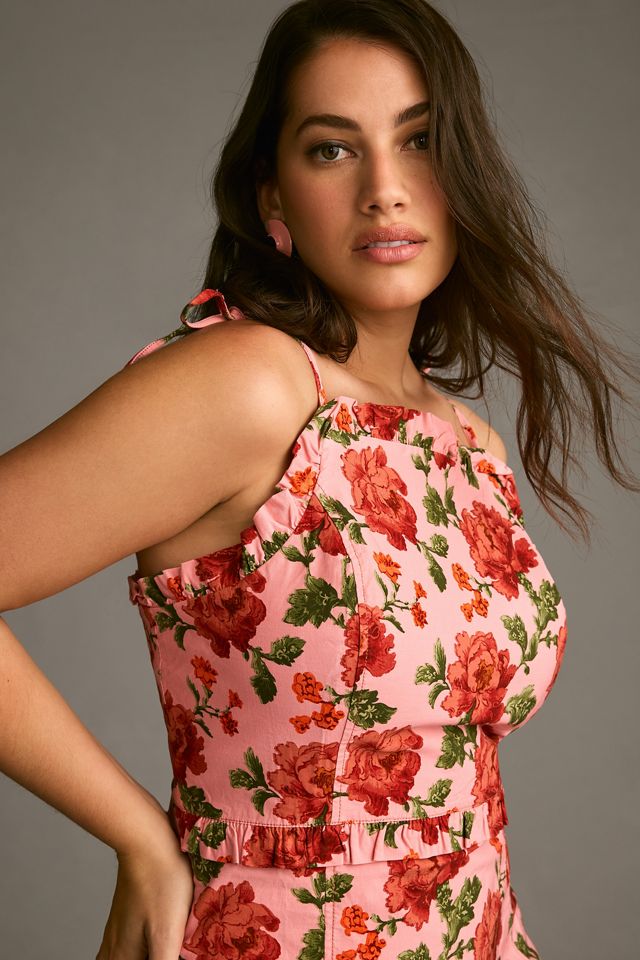 By Anthropologie Ruffled Peplum Halter Dress #5