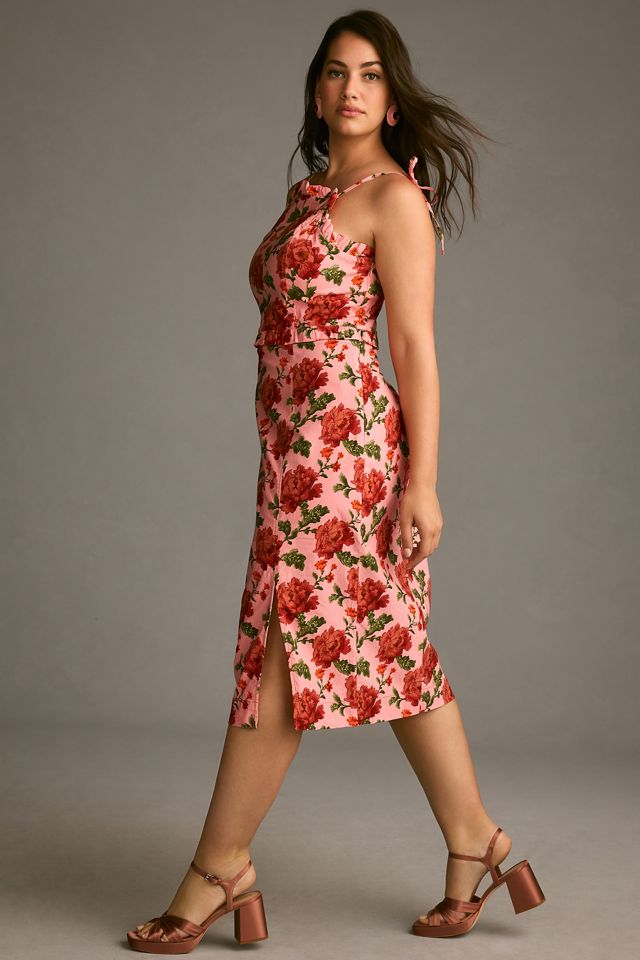 By Anthropologie Ruffled Peplum Halter Dress #6