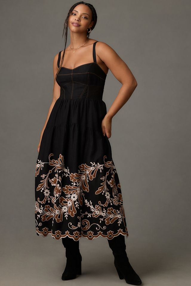 By Anthropologie Appliqué Midi Dress #3