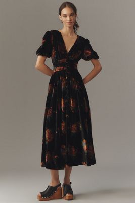 La Robe Katerina Boutonnée Devant : Édition Velours