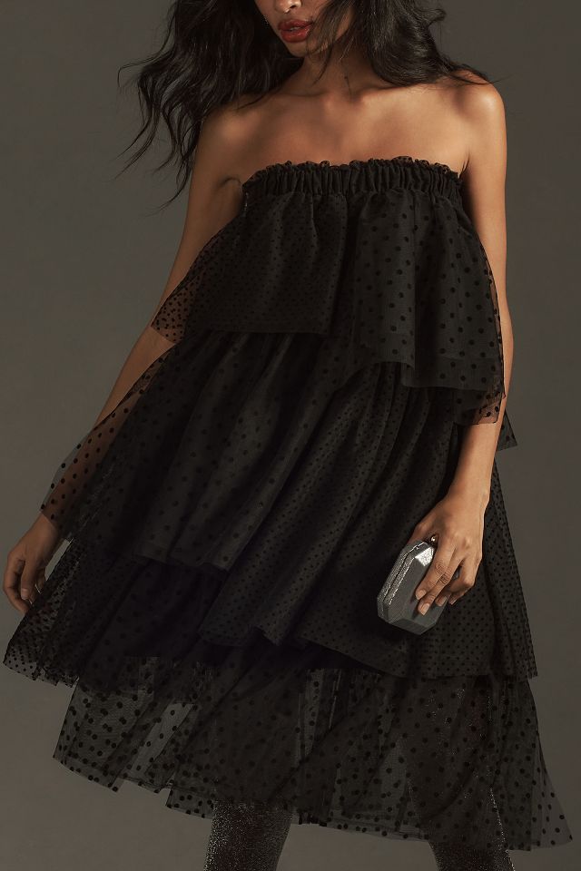 chinese dress ladies By Anthropologie Tulle Dot Maxi Dress – katie + hubbell main image 1
