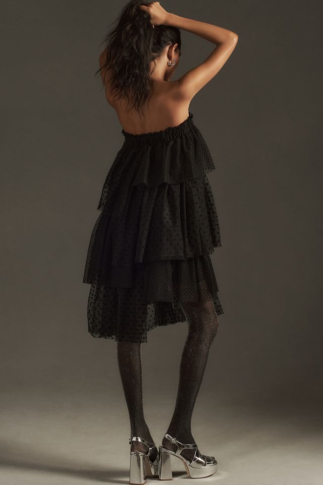 anthropologie tiered tulle maxi dress Hutch Sleeveless Tulle Tiered Maxi Dress