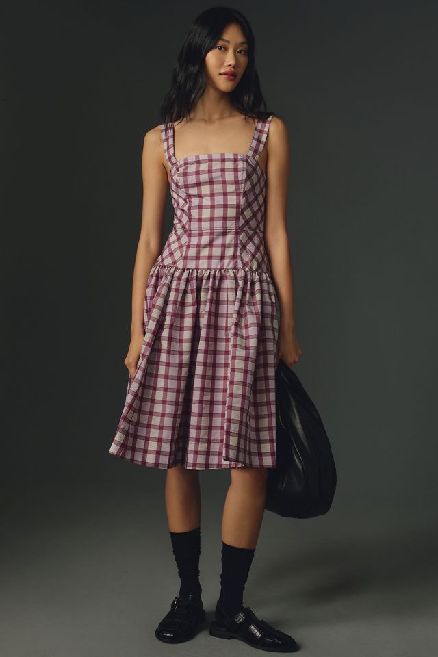 Maeve Square-Neck Drop-Waist Midi Dress #1