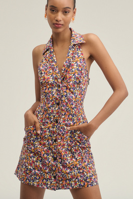Maeve Sleeveless T-back Mini Blazer Dress In Pink