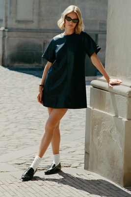 Maeve Emmy Faux Leather Mini Dress
