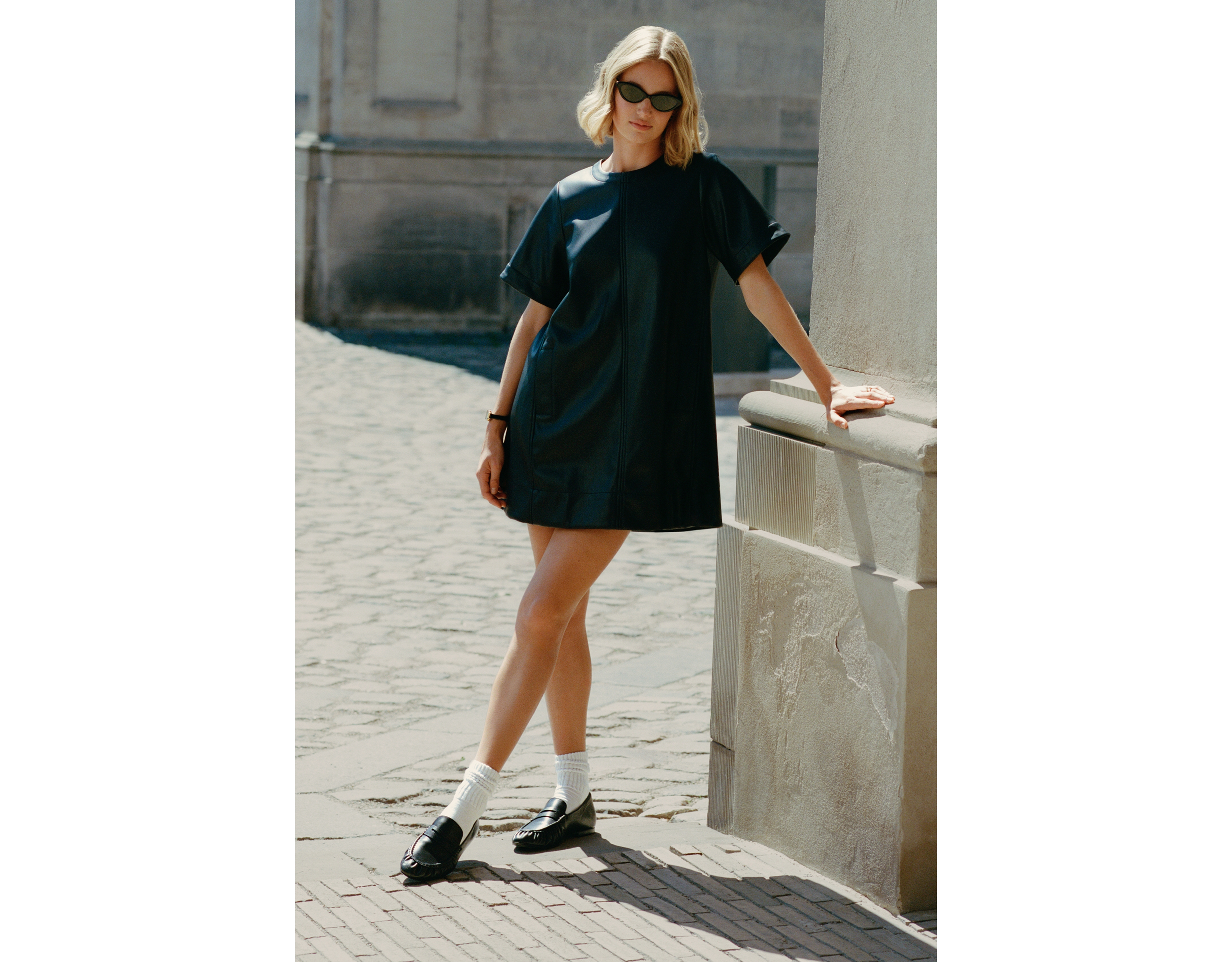 Maeve Emmy Faux Leather Mini Dress