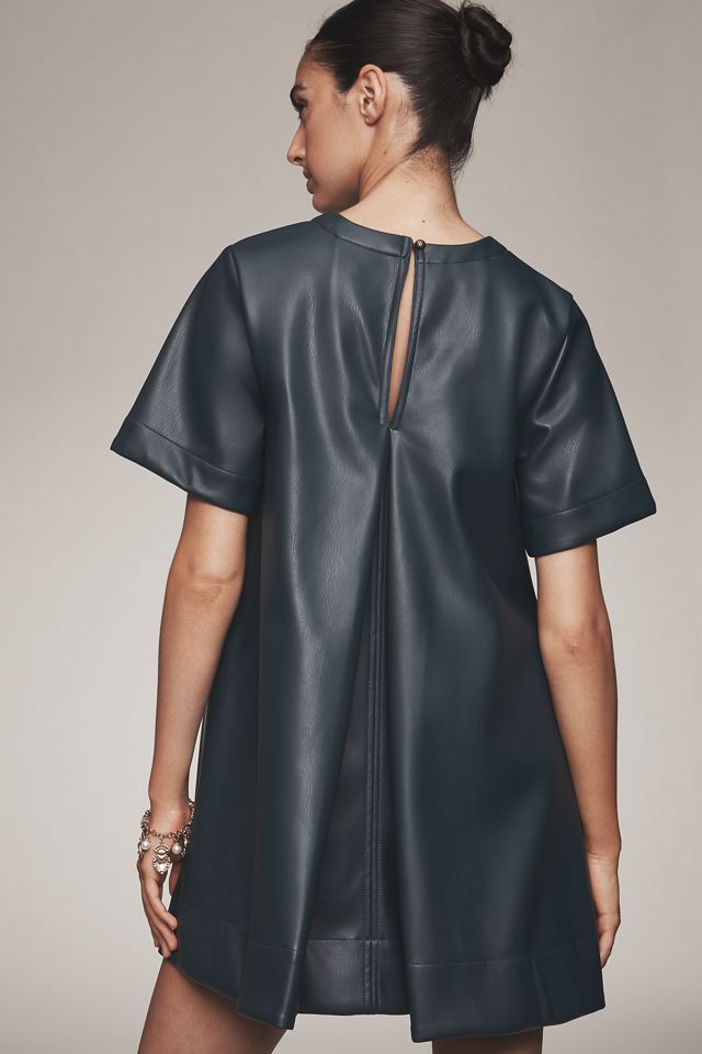 Maeve Short-Sleeve Crew Neck Swing Mini Dress #1