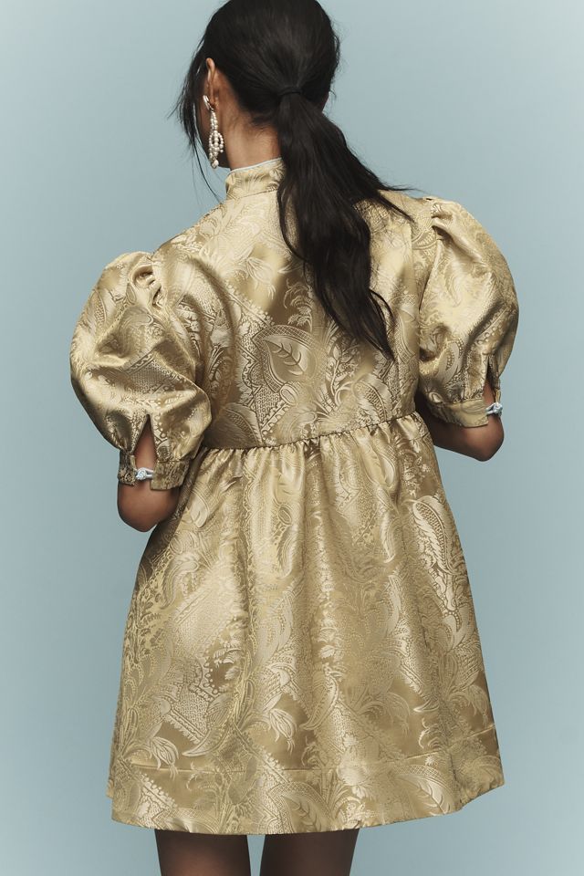 Maeve Puff-Sleeve Babydoll Mini Dress #1