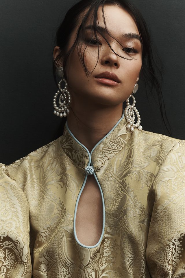 Maeve Puff-Sleeve Babydoll Mini Dress #3