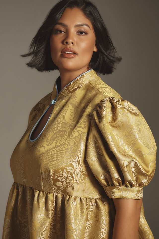 Maeve Puff-Sleeve Babydoll Mini Dress #5