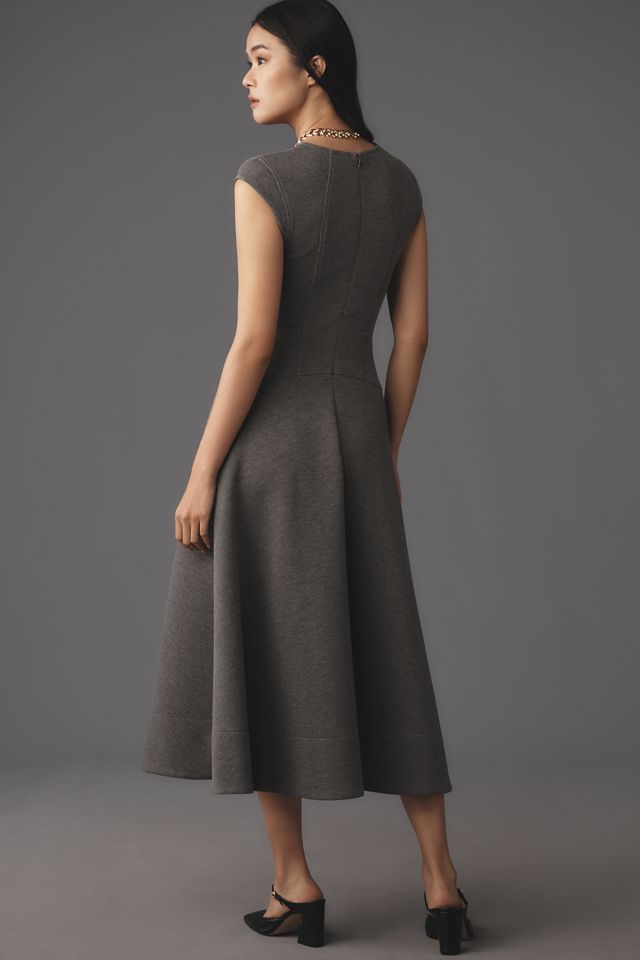 By Anthropologie Heathered Sweetheart Scuba Midi Dress #2
