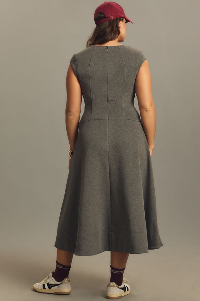 By Anthropologie Heathered Sweetheart Scuba Midi Dress #6