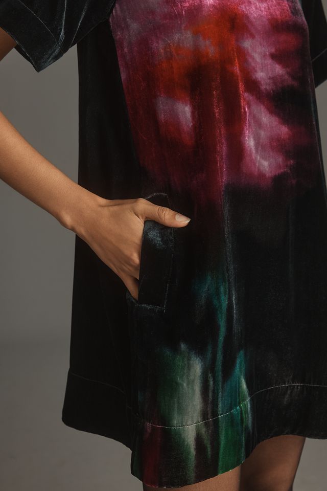 the emmy short-sleeve swing mini dress by maeve: velvet edition The Emmy Short-Sleeve Swing Mini Dress by Maeve: Velvet Edition