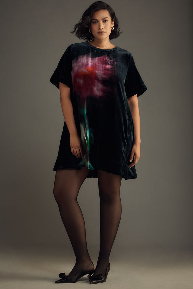 the emmy short-sleeve swing mini dress by maeve: velvet edition The Emmy Short-Sleeve Swing Mini Dress by Maeve: Velvet Edition
