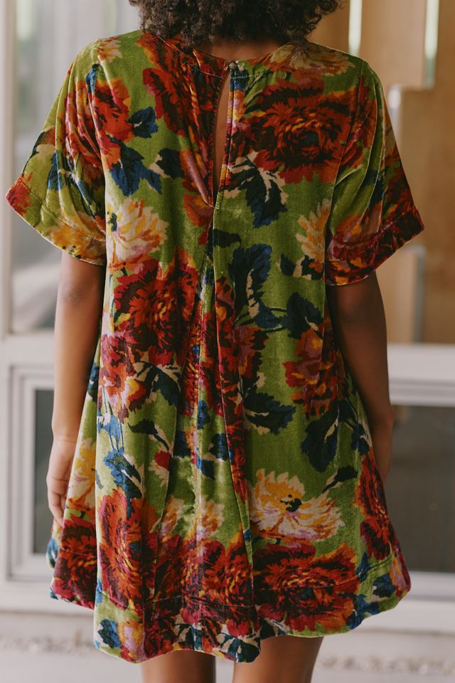 The Emmy Short-Sleeve Swing Mini Dress by Maeve: Velvet Edition #1