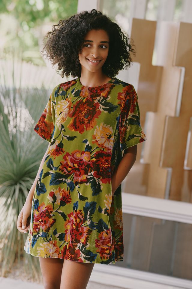 The Emmy Short-Sleeve Swing Mini Dress by Maeve: Velvet Edition #3