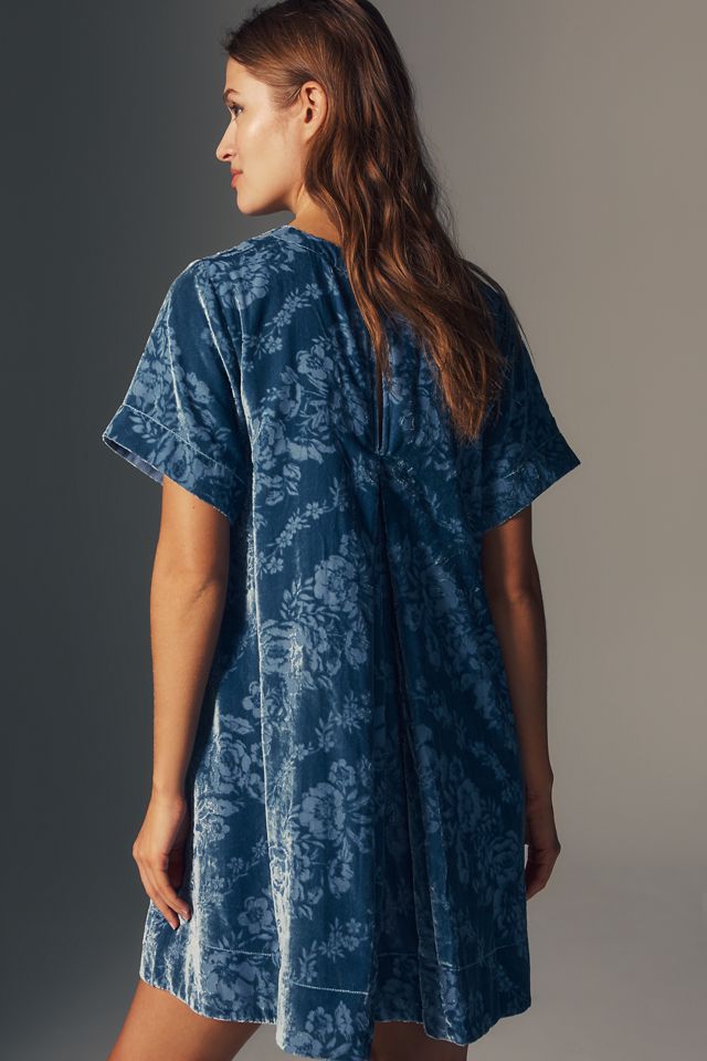 Emmy Short-Sleeve Swing Mini Dress by Maeve: Velvet Edition #3