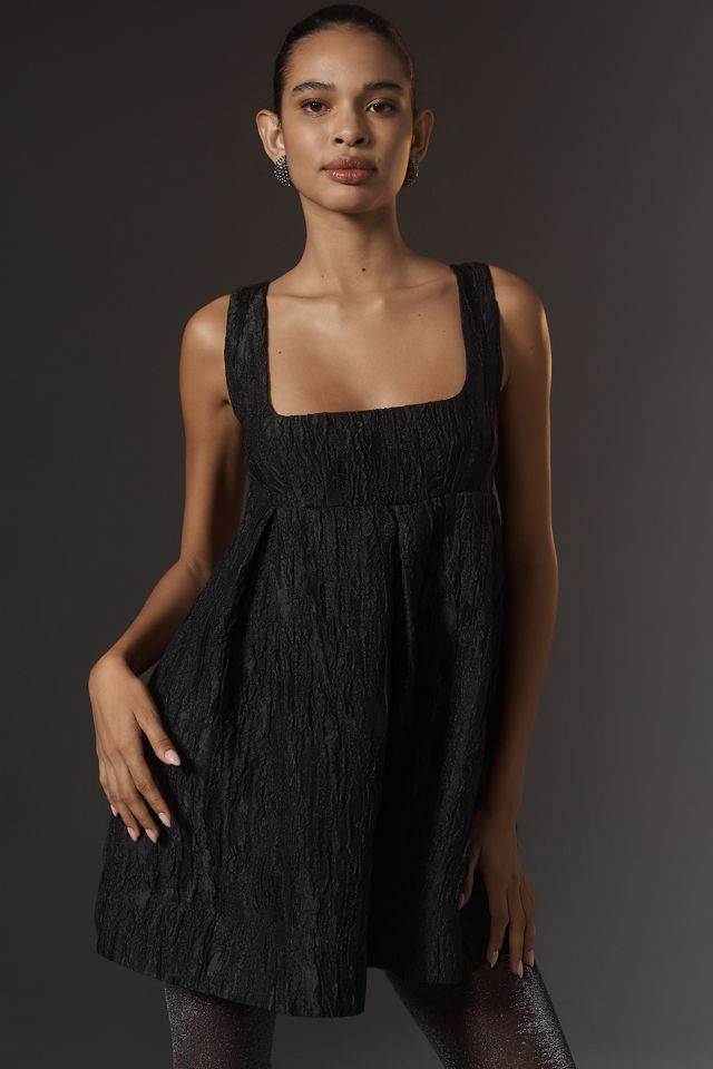 Maeve Sleeveless Squareneck Textured Babydoll Mini Dress #1