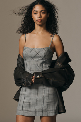 By Anthropologie Scoop-neck Mini Dress In Grey